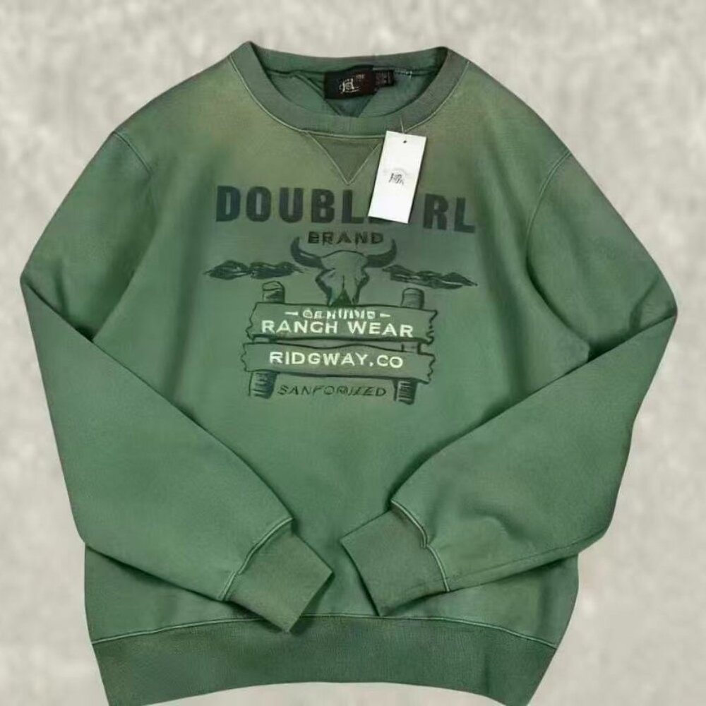 Polo Ralph Lauren Men's Double RL Ranch Logo Buffalo Fleece Sweatshirt - Picture 9 of 12